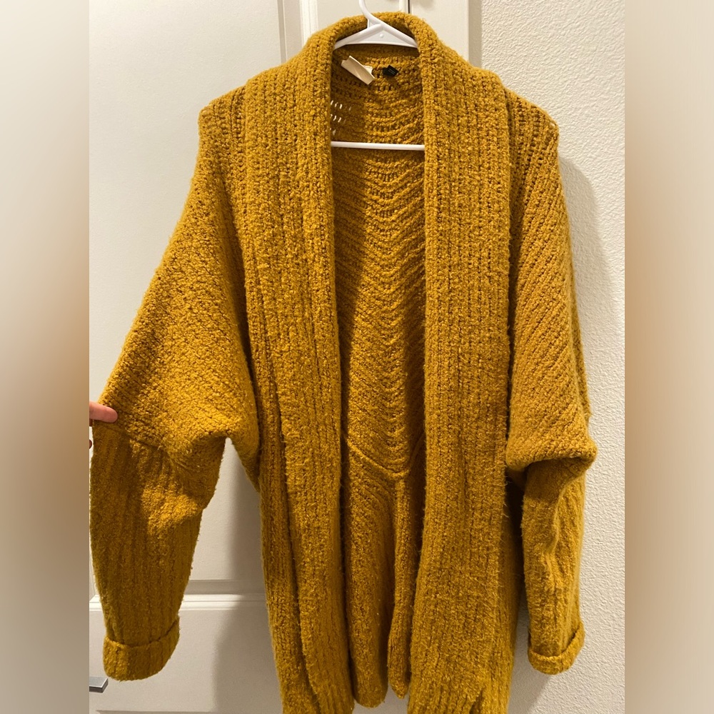 Anthropologie wool/alpaca blend mustard cardigan